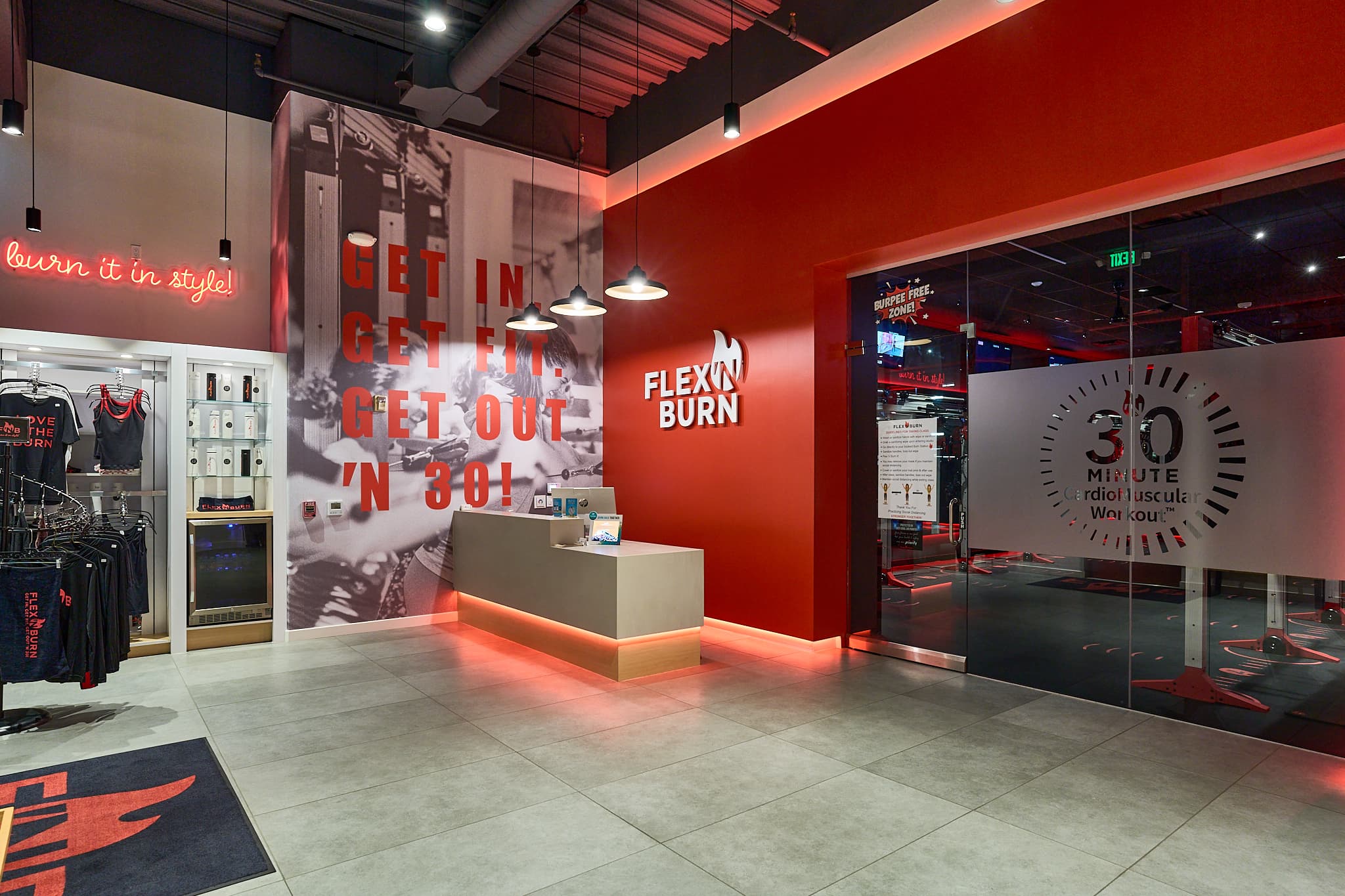 Flex 'n Burn studio lobby